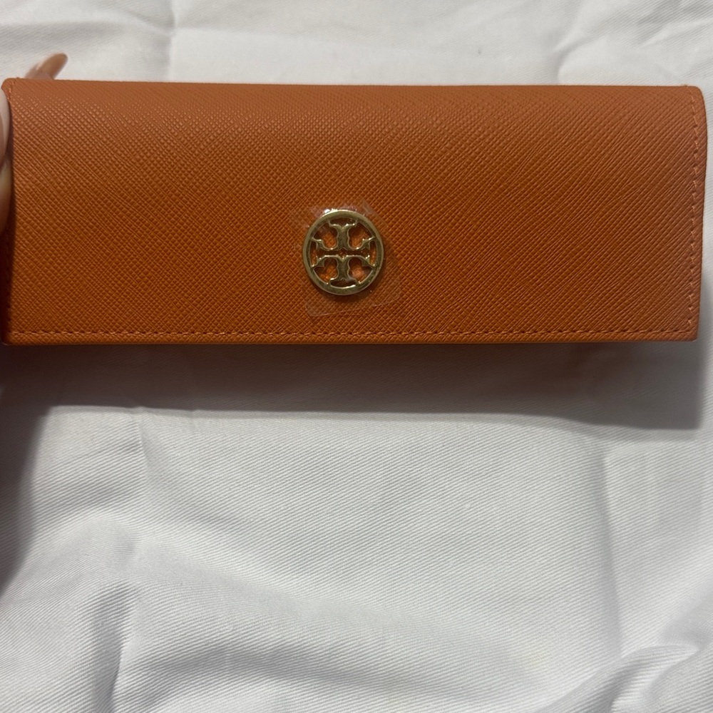 BRAND NEW Orange Tory Burch Eye Glass case